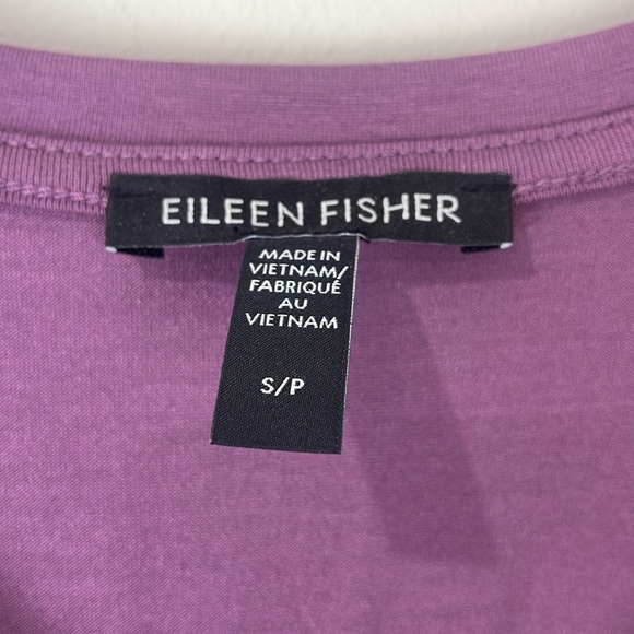 Eileen Fisher Tee T shirt Top Dusty Plum Dolman Cap Sleeve Women’s Small Boxy - Picture 4 of 9